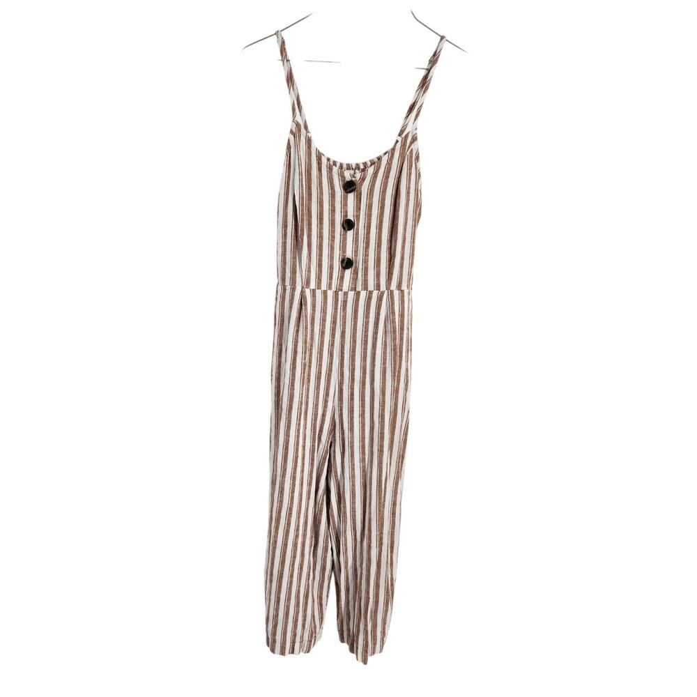 Universal Thread Vertical Striped Linen Blend Jumper Womens Small S